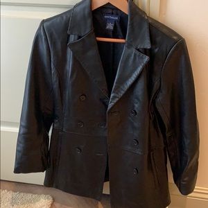 Ann Taylor black leather Jacket